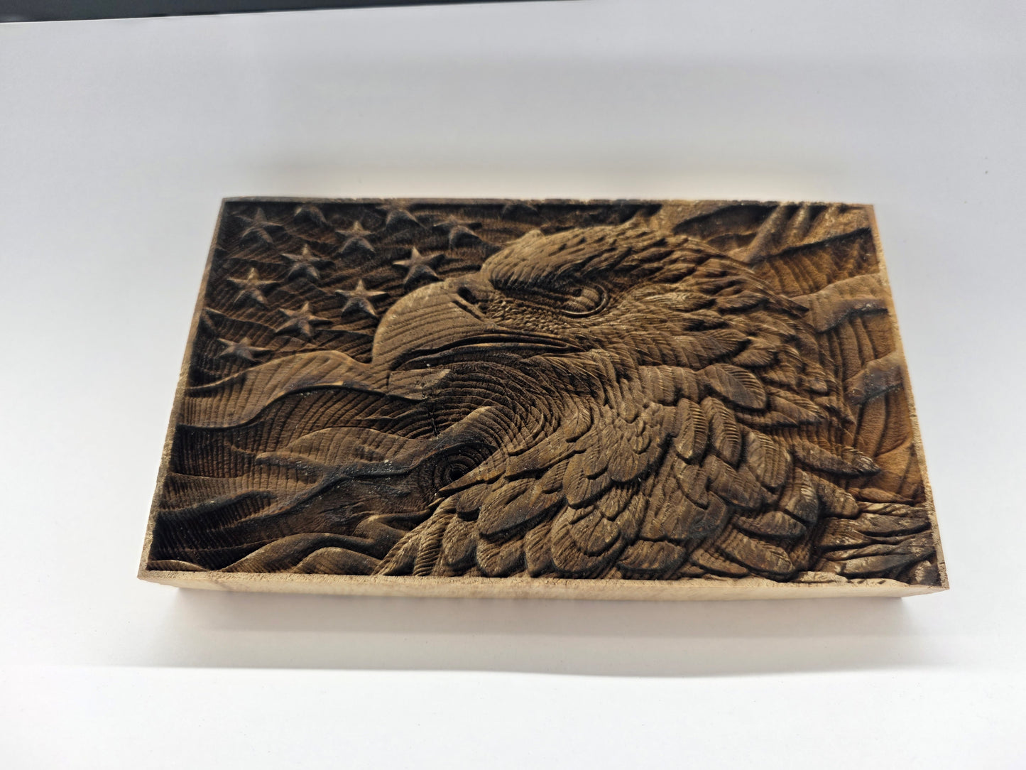 American Eagle Relief Wood Plaque