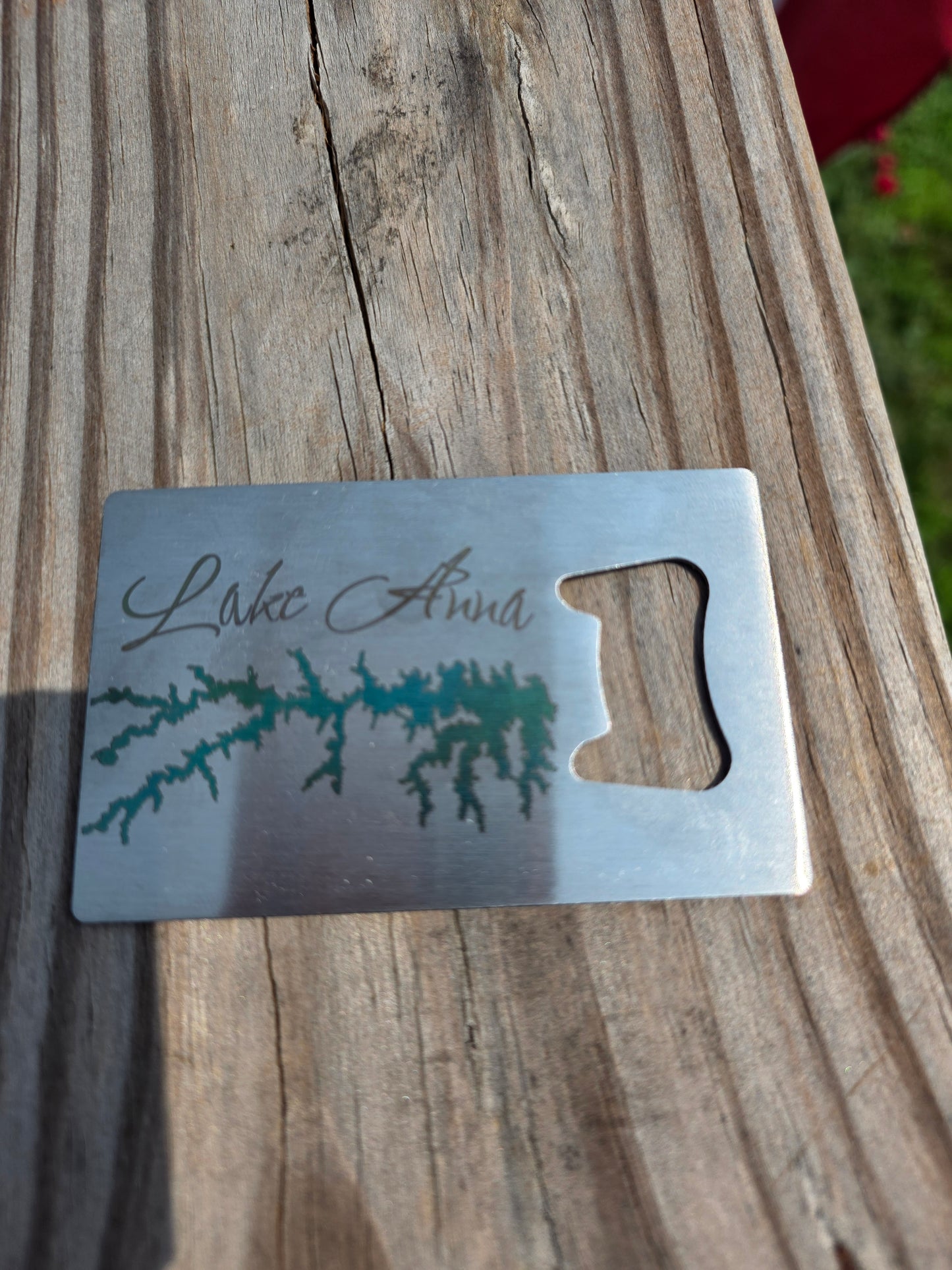 Custom Lake Name Bottle Opener Card