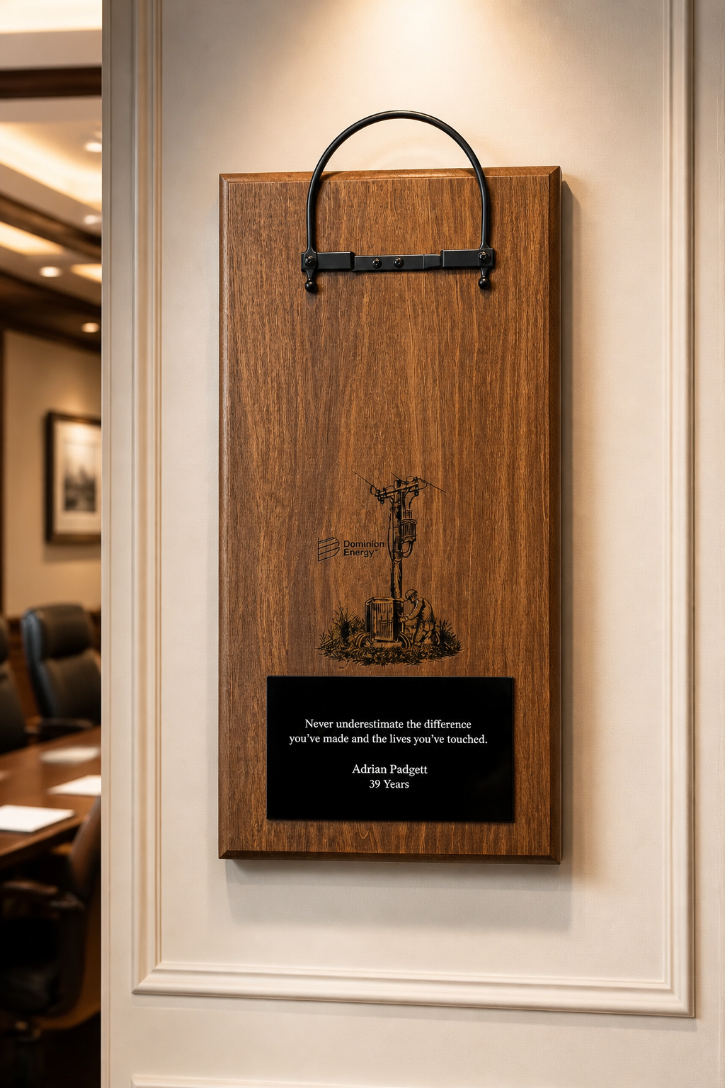 Custom Retirement Plaque With Hat holder