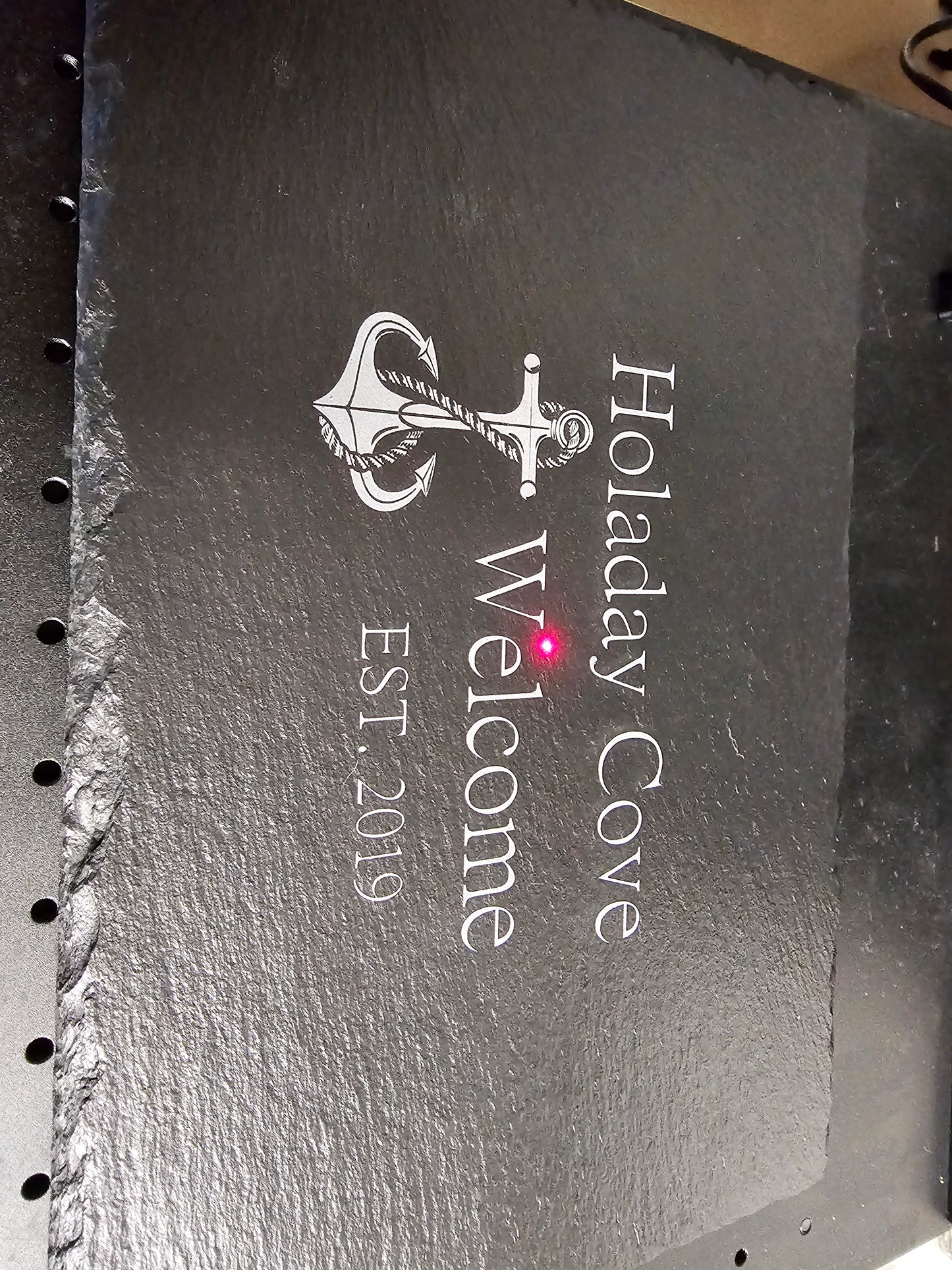 Custom Logo Slate Charcuterie Board | Personalized Business or Property Name Serving Board