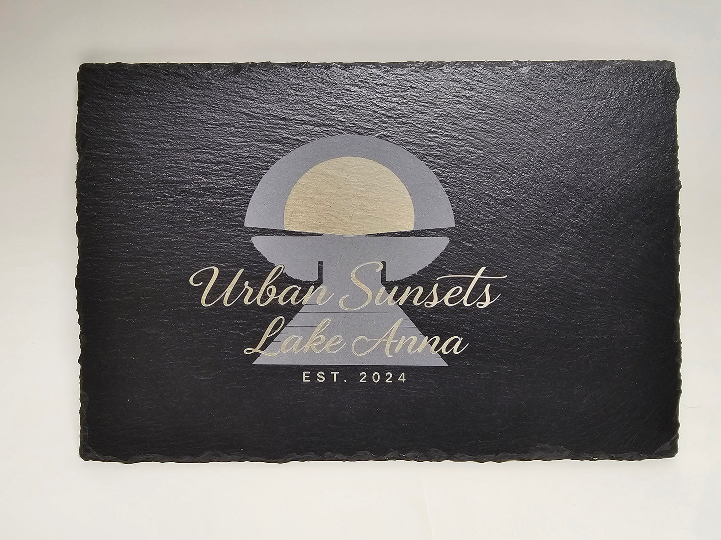 Custom Logo Slate Charcuterie Board | Personalized Business or Property Name Serving Board