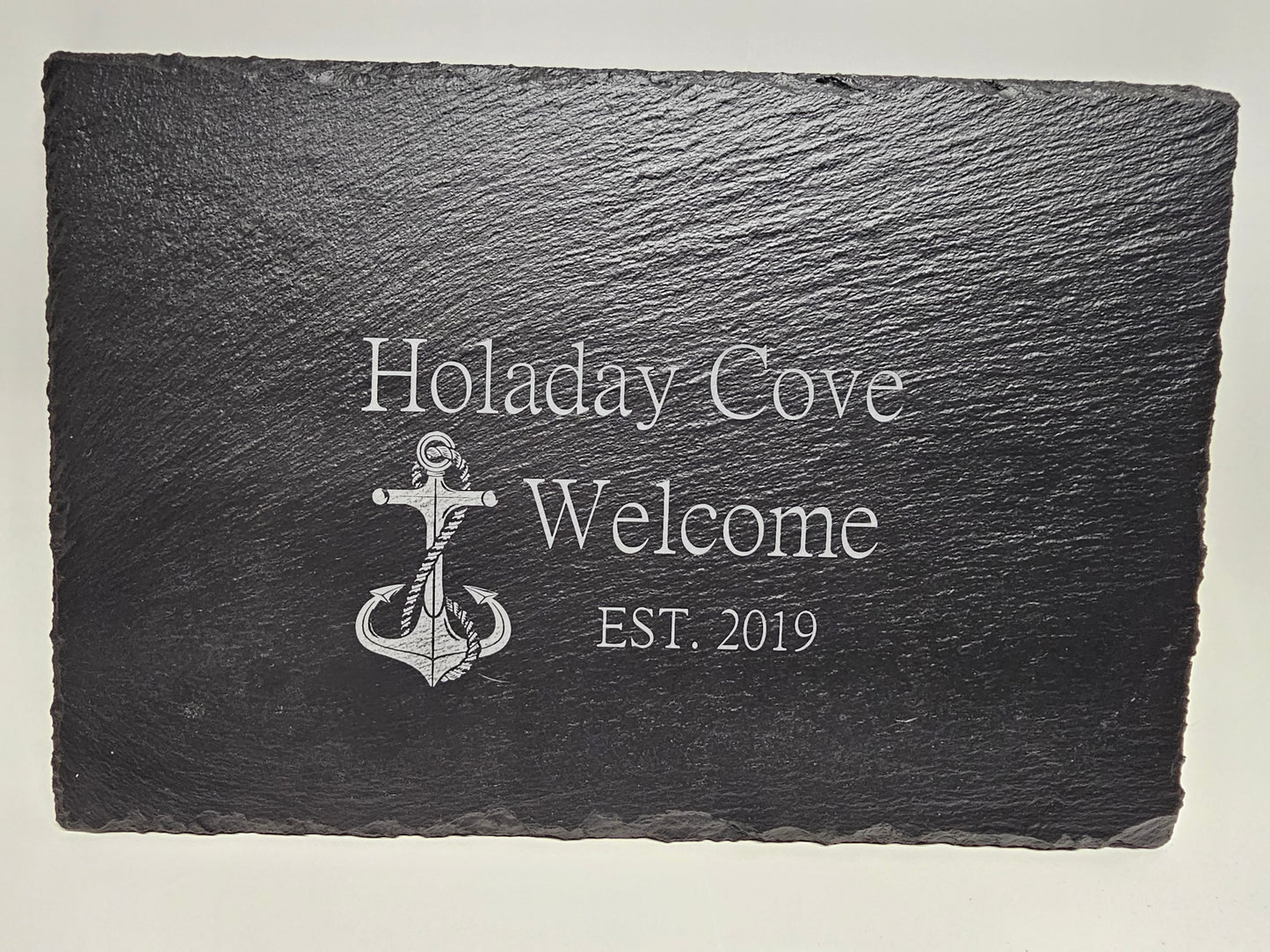 Custom Logo Slate Charcuterie Board | Personalized Business or Property Name Serving Board