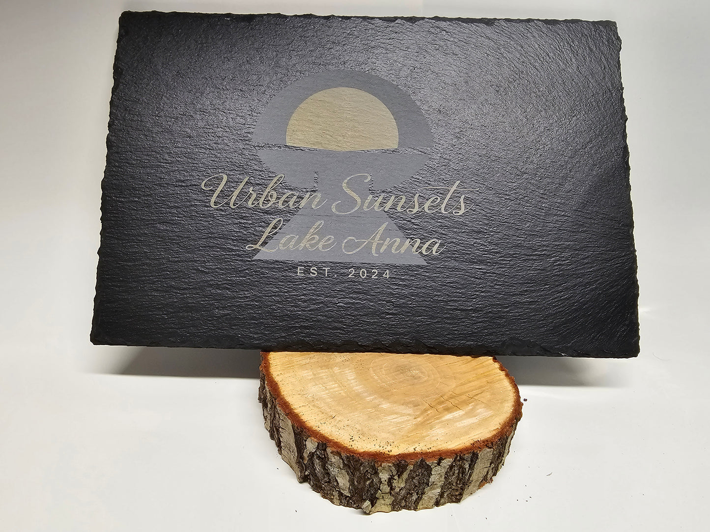 Custom Logo Slate Charcuterie Board | Personalized Business or Property Name Serving Board