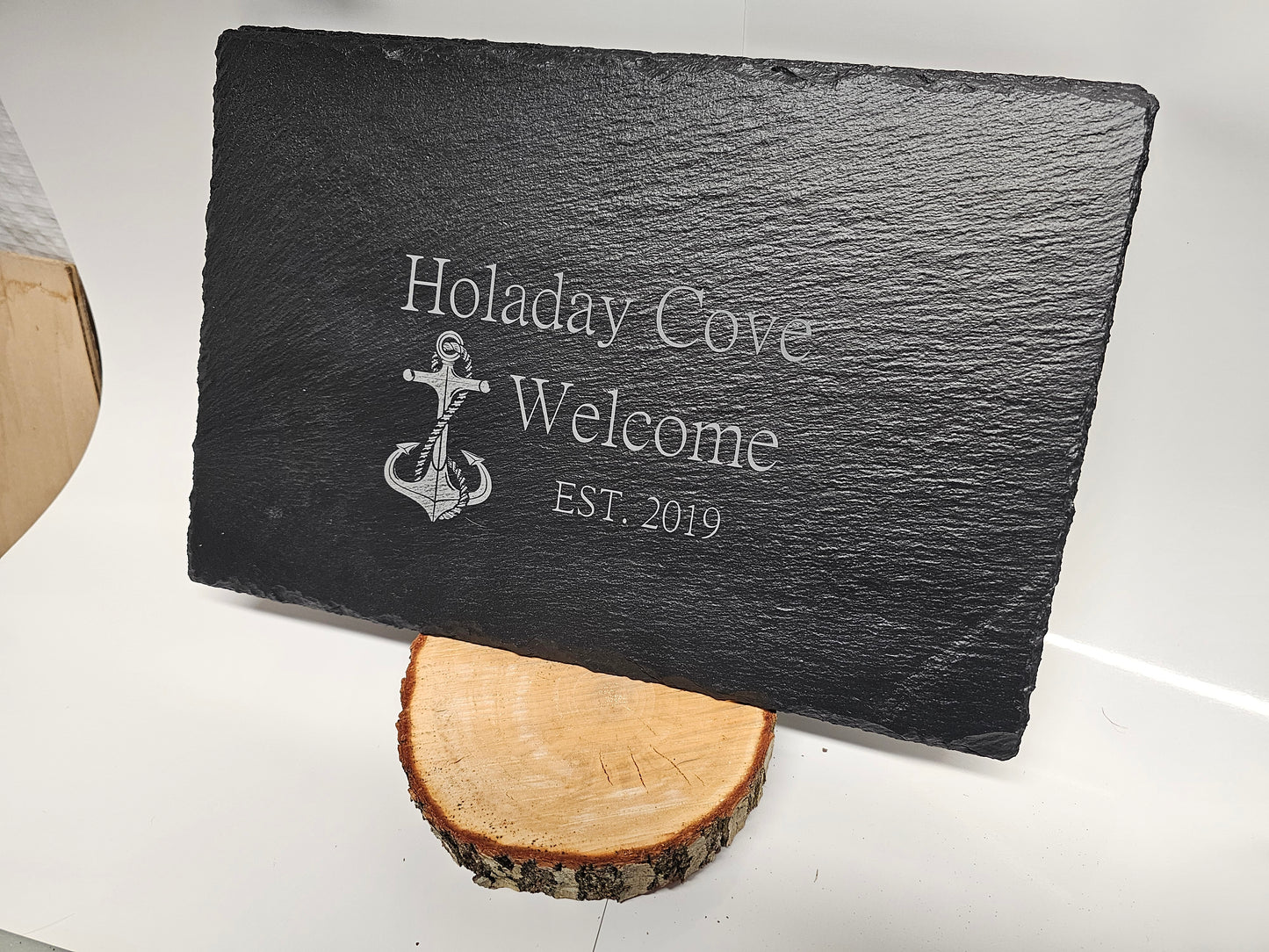 Custom Logo Slate Charcuterie Board | Personalized Business or Property Name Serving Board