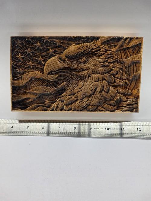 American Eagle Relief Wood Plaque