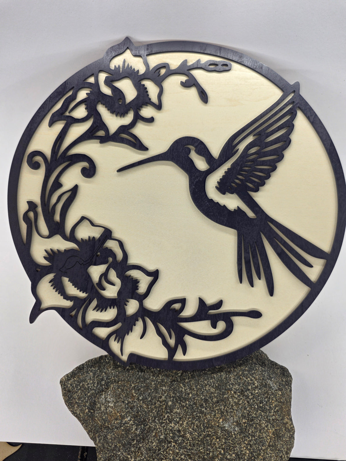 Hummingbird & Floral Wood Wall Art