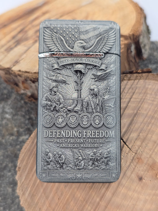 Defending Freedom Engraved Lighter Case